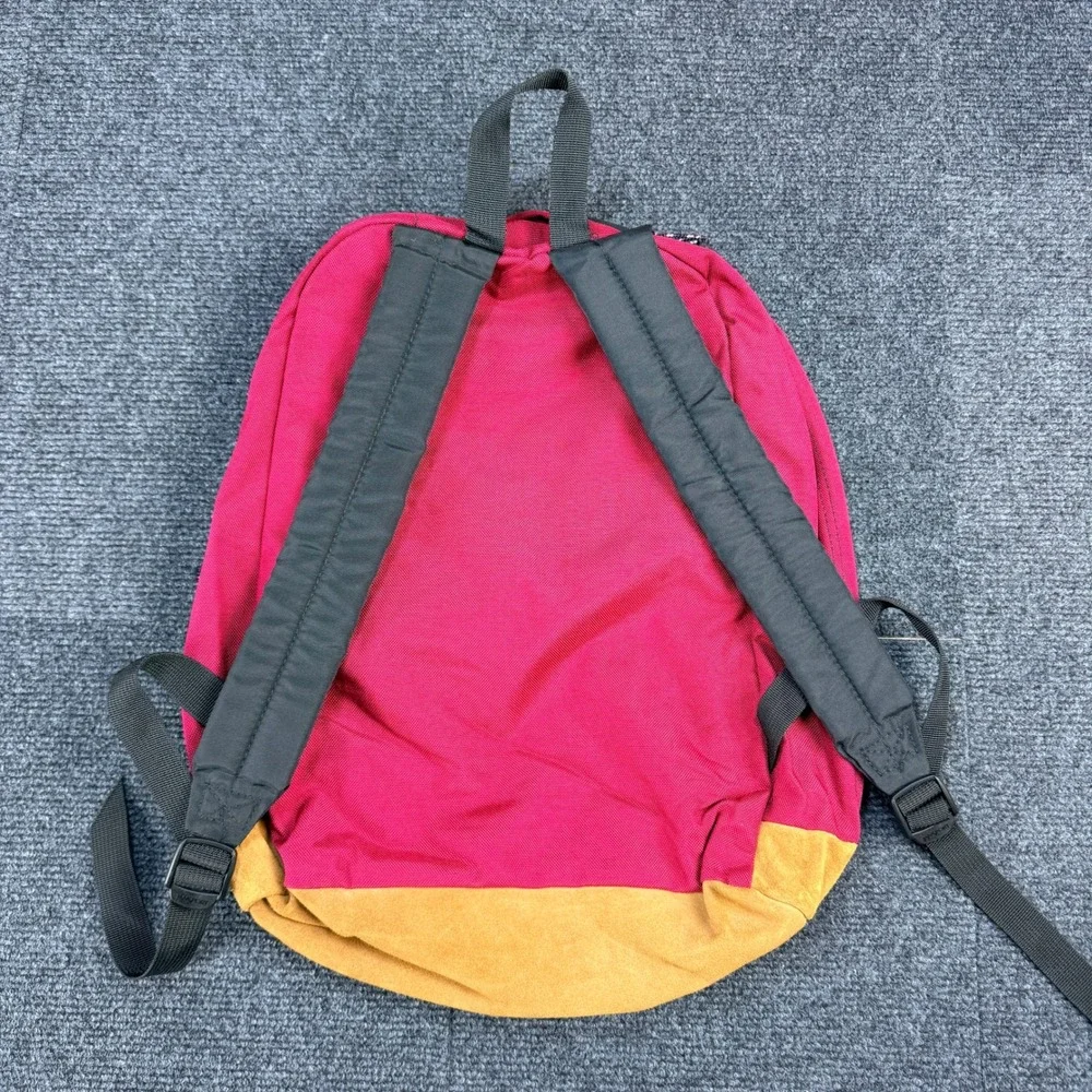 Vintage JanSport Red Suede Bottom Backpack Made in USA 43967 Right Pack 90s